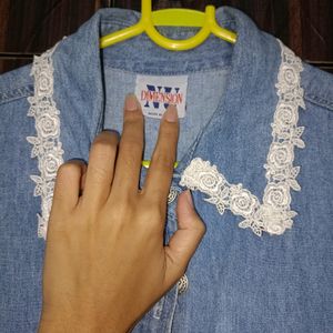 ( Free Ship.) Y2K/NAVRATRI Denim Shirt