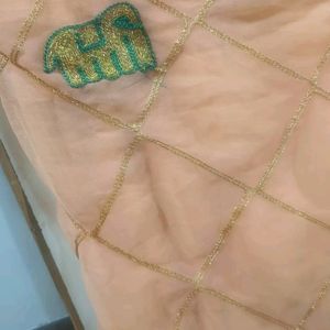 Peach Colour Chiffon Saree