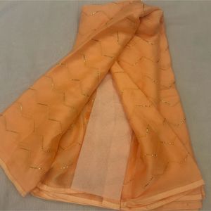 New Light Orange Chiffon Saree