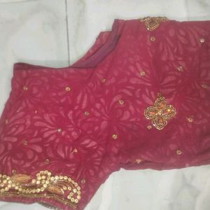 Marron Coloured Saree With Full Of Work Design 🥰