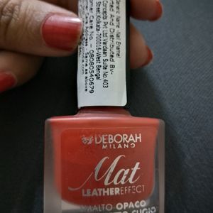 Matte Red Leather Finish Nail Paint