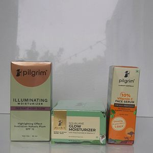 Pilgrim Combo Of Serum, Moisturizer & Illuminator