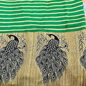 Peacock Print Saree