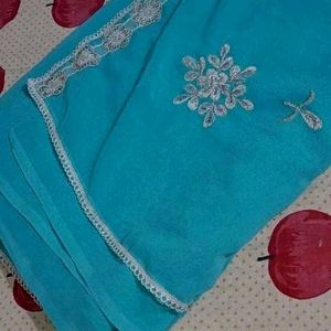 Woman Embroidery New Saree Without Blouse