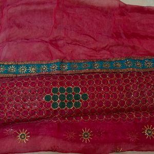 Red Lehenga Set With Dupatta And Blouse