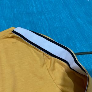 Round Neck Full Sleeves T-shirt Yellow Colour