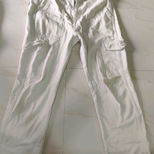 White Cargo Jeans