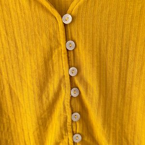 Mustard Color Crop Top For Women