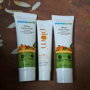 Mamaearth Ubtan Facemask And Plum Sunscreen