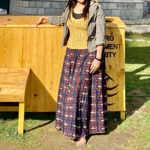 Yellow Top Free- Ethnic Skirt -1 Time Wear