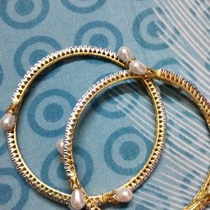 Diamond And Pearls Bangles