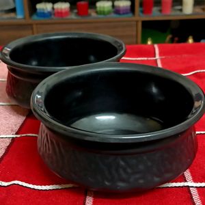 Black 🖤 Melamine Bowl 🥣 (2pcs)