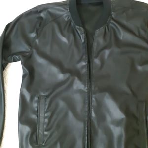 PU Leather Bomber Jacket