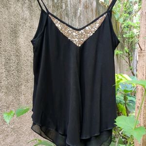 Sequined Flowy Top