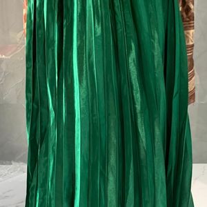 Silk Long Pleated Skirt