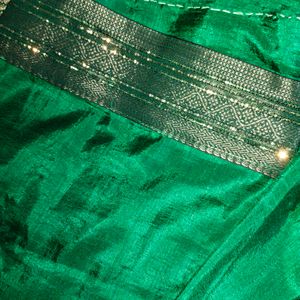 Beautiful Green 💚 Saree...With Border Light Weigh