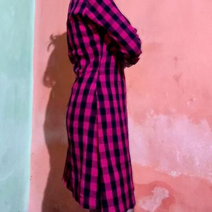 Checkered Frock For Women❤🖤