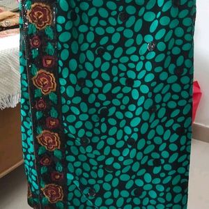 Green Heavy Border Saree