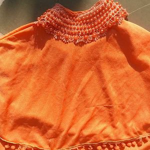 High Neck Pearl Coral Top