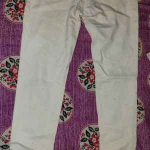 Knee Cut White Jeans For Women