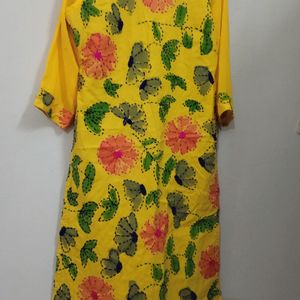 Yellow Fully Thread Worked Top