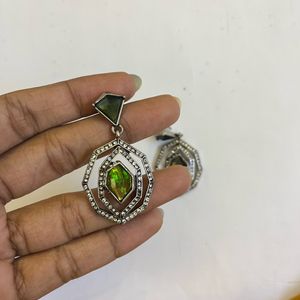 Silver Stone earrings