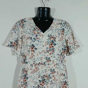 Off White Printed Dress For Women's