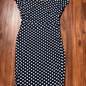 White Polk Dotted Dress