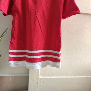 Striped Drop Shoulder Cotton Tshirt