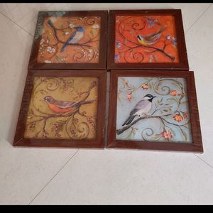 Wall Decor Bird Frames Set Of 4