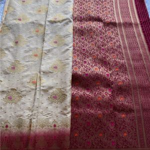 Brand New Banarasi Silk Saree With Blouse Piece