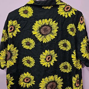 Sunflower Print Casual Shirt