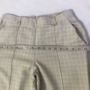 M&S Beige Light Checked Trouser Waist 28-30