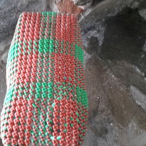 Hand Made Red With Green Wire Bag