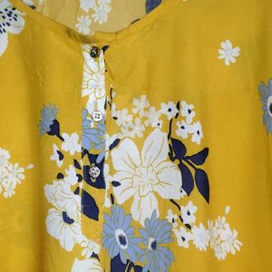 Mustard Floral Top