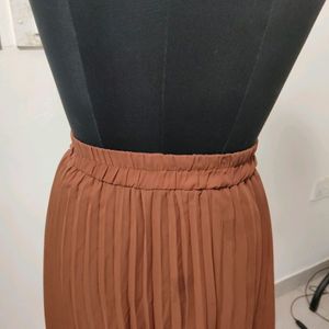 Brown Pleated Skirt