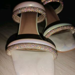 White Stone Heels For Women