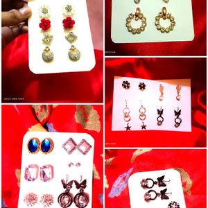 Regular Out Earrings And Studds Combo Card