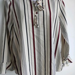 Korean Made Striped Printed Top