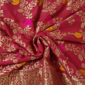 Wedding Red Meena & Zardozi, Zari Work Silk Suit