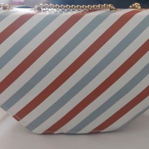 White And Blue Striped Slingbag