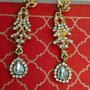 Long  Earing With white stones