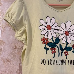 Cheerful Flower Crop Top From ‘People’ Bust- 36/34