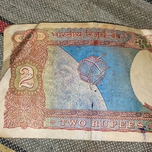 2 Rs Rare Satellite Note Signed By R.N. Malhotra