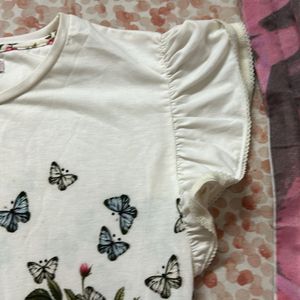 Girls Butterfly Printed Top