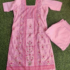 Chikankari Floral Kurta N Pants Set