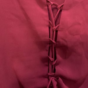 Maroon crisscross top