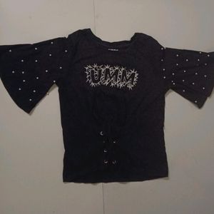 Branded UMM Cute Black Top