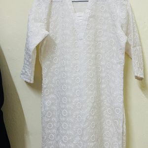 Off White Embroidery Kurti