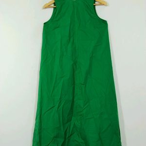 Oziss Green Plain Western Dress (Women)